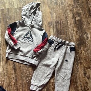 Reebok Gray and Red Tracksuit 2T